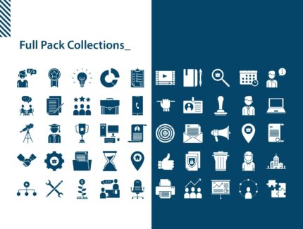 آیکون های رزومه شغلی – 100 Job Resume Icons Set