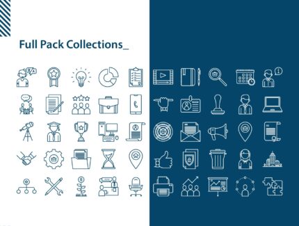 آیکون های رزومه شغلی – 100 Job Resume Icons Set