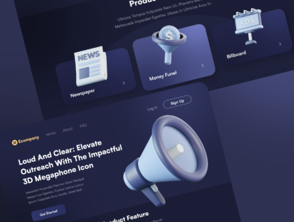 آیکون سه‌بعدی کسب‌وکار و بازاریابی – Business and Marketing 3D Icon