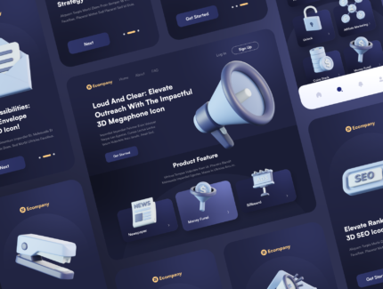 آیکون سه‌بعدی کسب‌وکار و بازاریابی – Business and Marketing 3D Icon