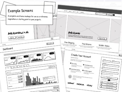کیت طراحی وایرفریم اسکوئیگل – Squiggle Low-Fidelity Design Kit
