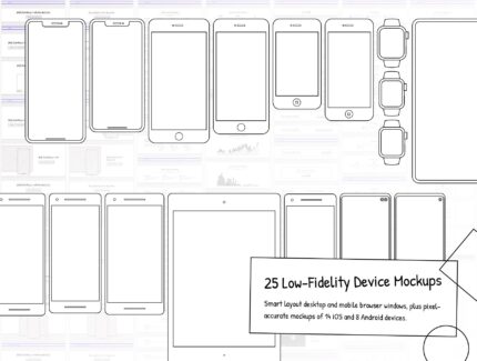 کیت طراحی وایرفریم اسکوئیگل – Squiggle Low-Fidelity Design Kit
