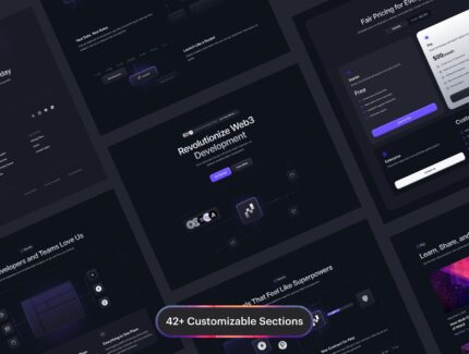 کیت رابط کاربری قالب وب‌سایت – Nexora – SaaS Website Template UI Kit