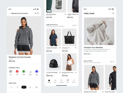 کیت رابط کاربری اپلیکیشن موبایل تجارت الکترونیک – Prime Pick – eCommerce Mobile App UI Kit