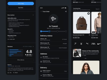 کیت رابط کاربری اپلیکیشن موبایل تجارت الکترونیک – Prime Pick – eCommerce Mobile App UI Kit