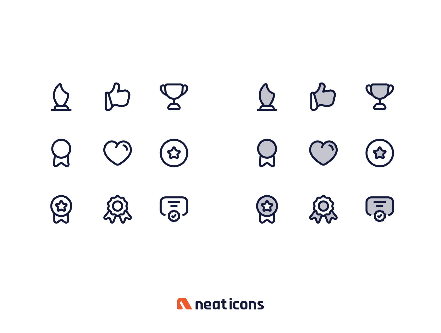 آیکون‌های پاداش خطی – Neaticons – Reward Icons