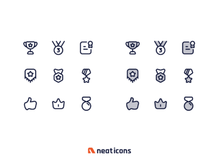 آیکون‌های پاداش خطی – Neaticons – Reward Icons