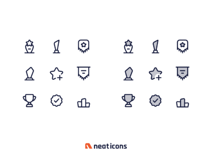آیکون‌های پاداش خطی – Neaticons – Reward Icons