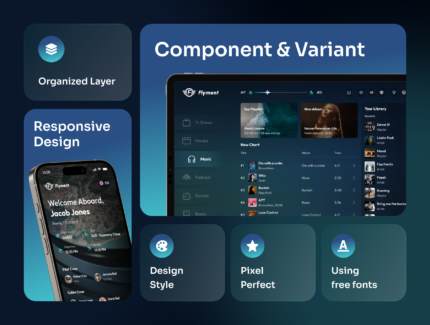 کیت رابط کاربری فلایمنت – Flyment – SAAS Entertainment Management UI Kit