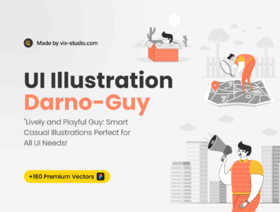 پکیج تصویرسازی UI پریمیوم – Premium UI Illustration Pack – Darno Guy 
