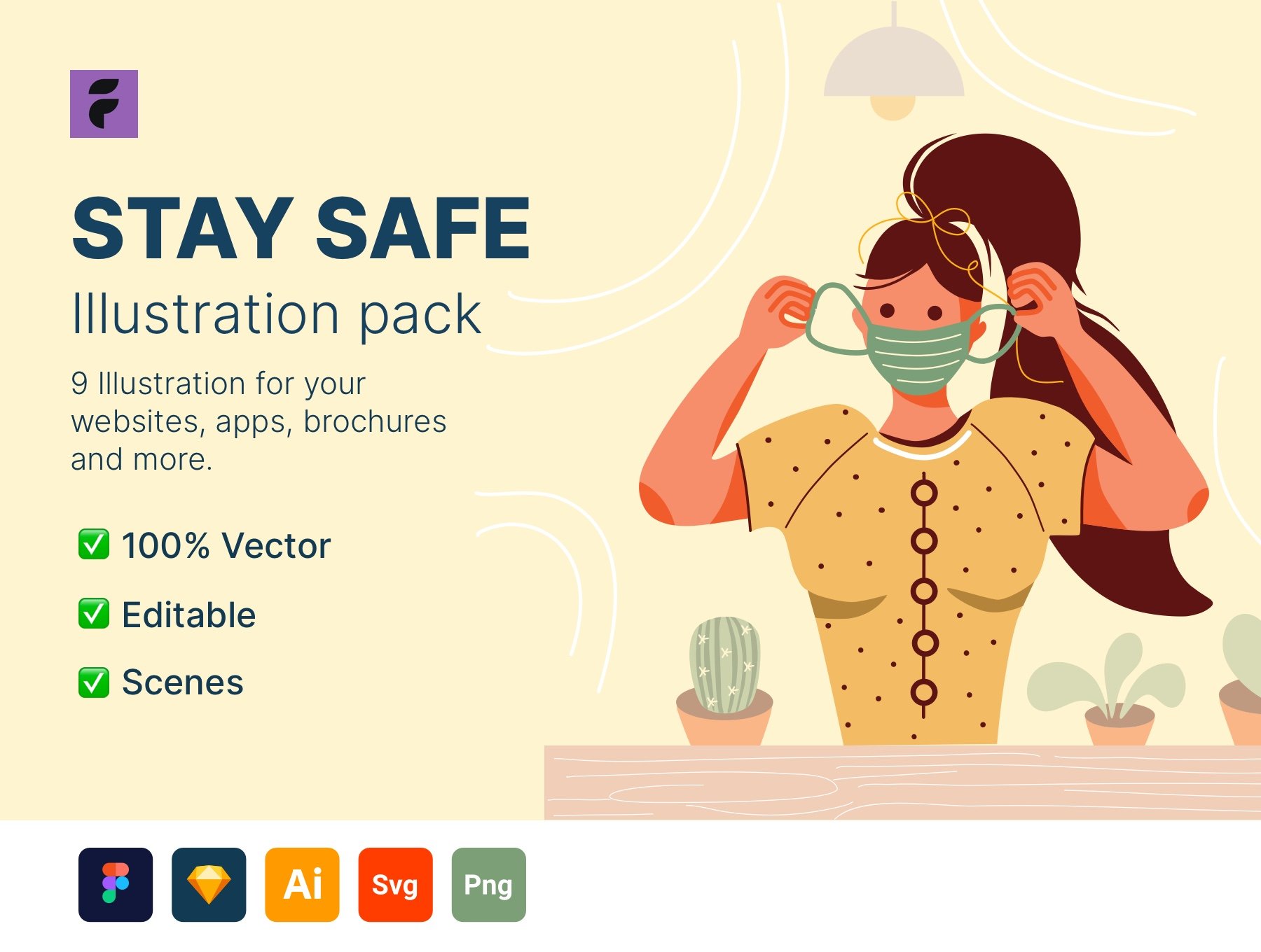 تصاویر ایلوستریشن ایمن بمانید – Stay Safe Illustrations