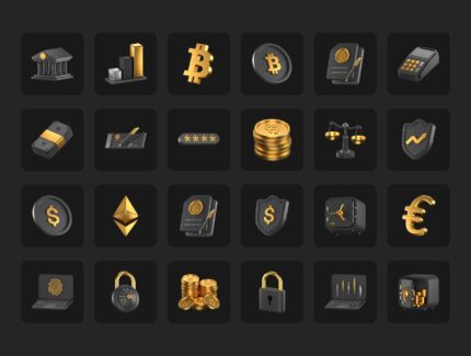 آیکون‌های سه‌بعدی فناوری مالی – Fintech 3D Icons
