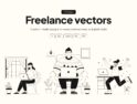 مجموعه تصویرسازی وکتور فریلنس – Freelance Vector Illustration Set