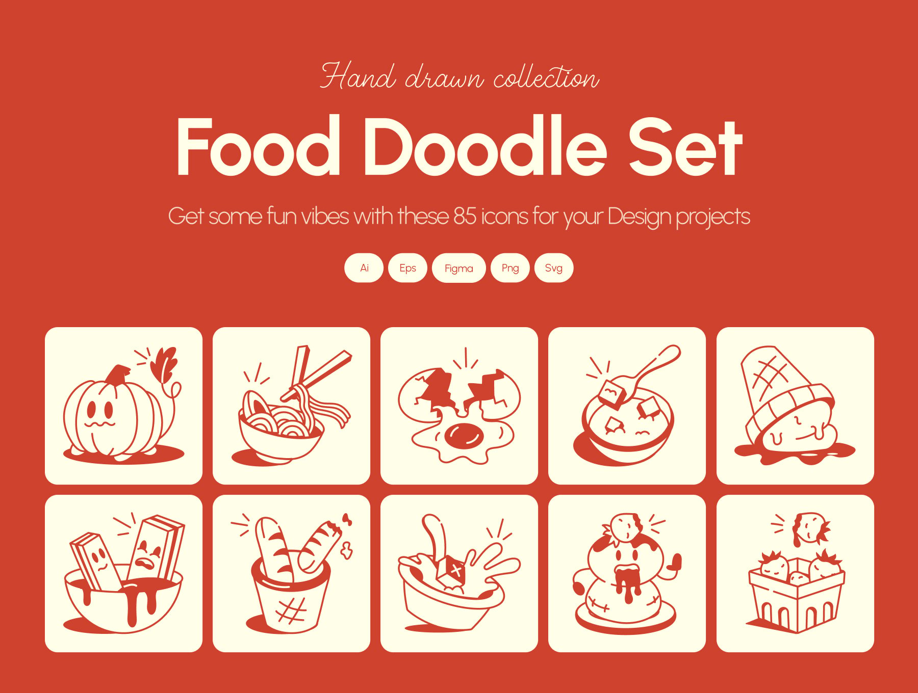 عکسهای طراحی شده از غذا – Food Doodles Icon