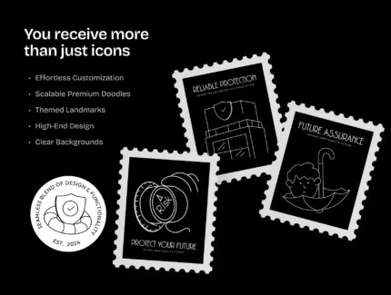 آیکون های طرح‌ خطی و ساده بیمه – Insurance Doodles Icon