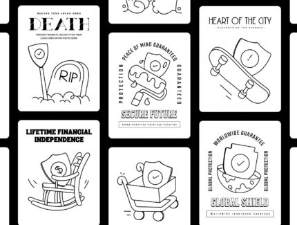 آیکون های طرح‌ خطی و ساده بیمه – Insurance Doodles Icon