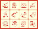 عکس‌های طراحی شده از غذا – Food Doodles Icon