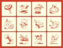 عکس‌های طراحی شده از غذا – Food Doodles Icon