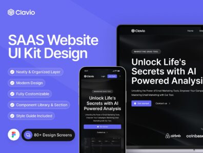 کیت رابط کاربری وب سایت – Clavio – SAAS Website UI Kit Design 