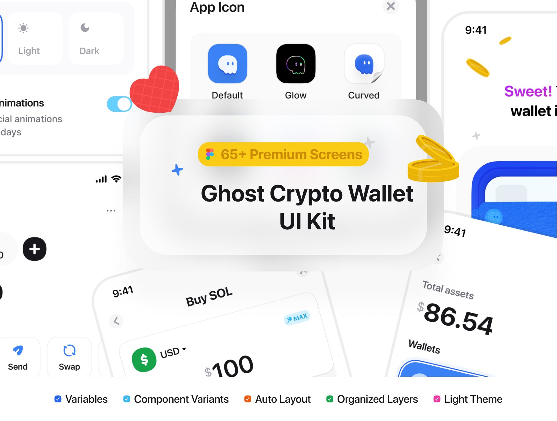 شبح – کیت رابط کاربری کیف پول کریپتو – Ghost – Crypto Wallet UI Kit