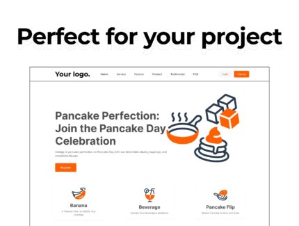 مجموعه آیکون‌های روز پنکیک – Pancake Day Icon Set
