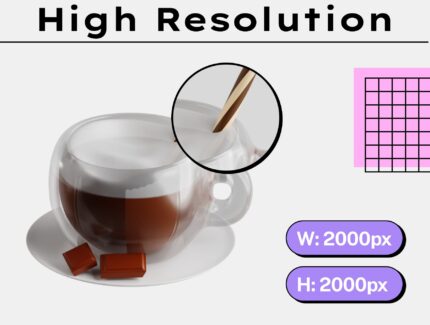 مجموعه آیکون سه‌بعدی نوشیدنی‌ قهوه – Coffee Drinks 3D Icon Set