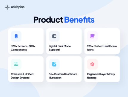 کیت رابط کاربری – اپلیکیشن مراقبت سلامت و تندرستی با هوش مصنوعی – asklepios UI Kit: AI Healthcare & Wellness App