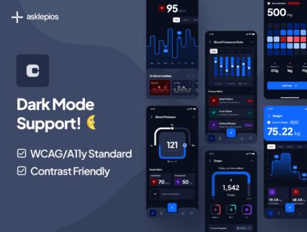 کیت رابط کاربری – اپلیکیشن مراقبت سلامت و تندرستی با هوش مصنوعی – asklepios UI Kit: AI Healthcare & Wellness App
