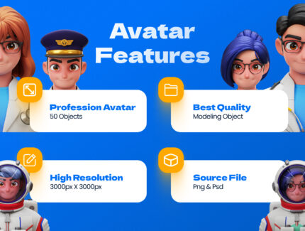 پکیج آواتار سه بعدی حرفه ای – Avatar 3D Assets Pack