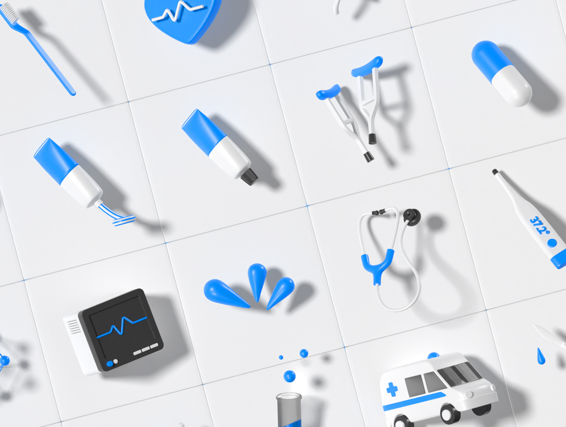 مجموعه آیکون های سه بعدی داروسازی و پزشکی – Pharma 3d icon