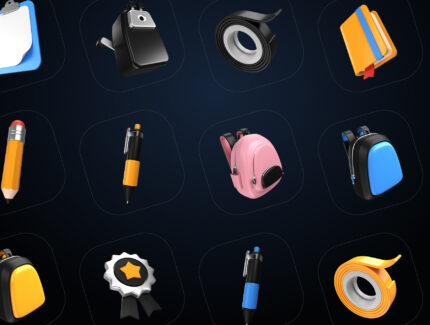 مجموعه ایکون های سه بعدی بازگشت به دانشگاه – 3D Back to School Icon Set