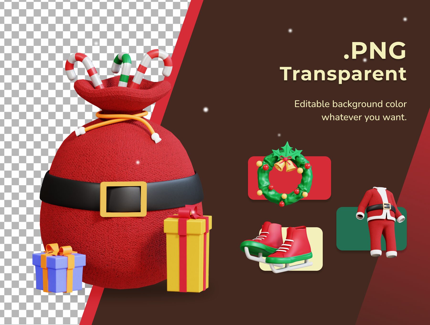 3D Christmas Icon-مجموعه آیکون های کریسمس