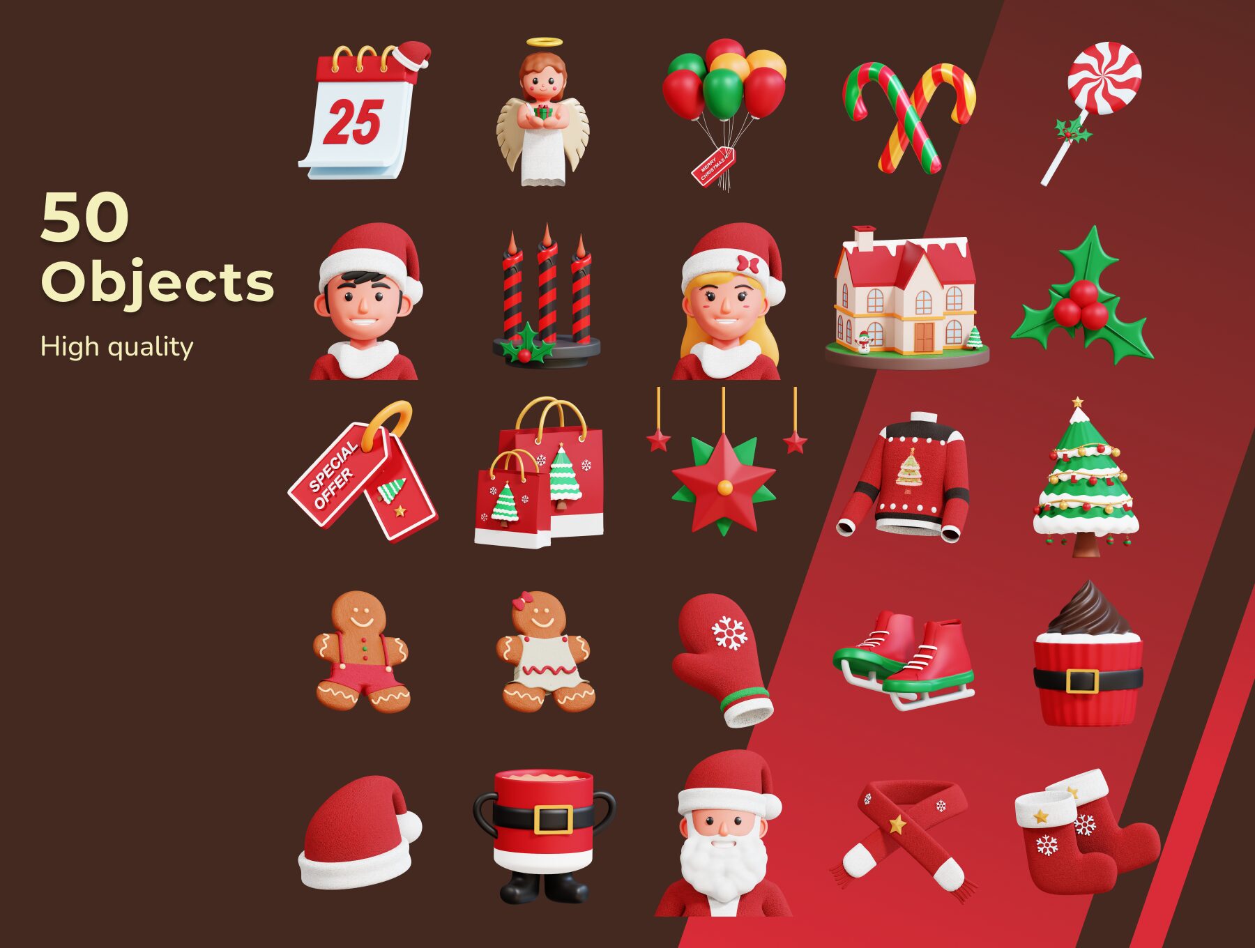 3D Christmas Icon-مجموعه آیکون های کریسمس