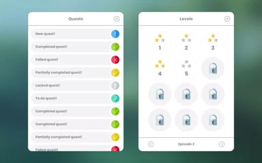 Flat white, minimalistic GUI – 4k, over 200 PNG files – رابط گرافیکی مینیمالیستی سفید تخت برای یونیتی