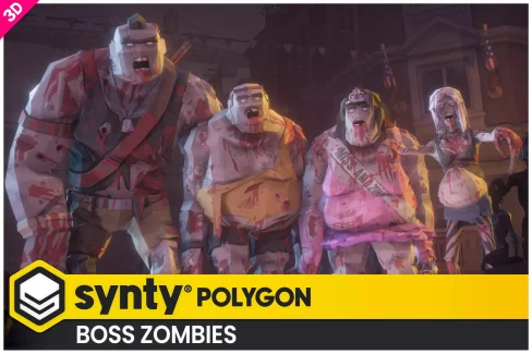 POLYGON Boss Zombies – Low Poly 3D Art by Synty-چندضلعی – زامبیهای غولپیکر برای یونیتی