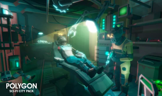 شهر علمی تخیلی چند ضلعی برای یونیتی – POLYGON Sci-Fi City – Low Poly 3D Art by Synty