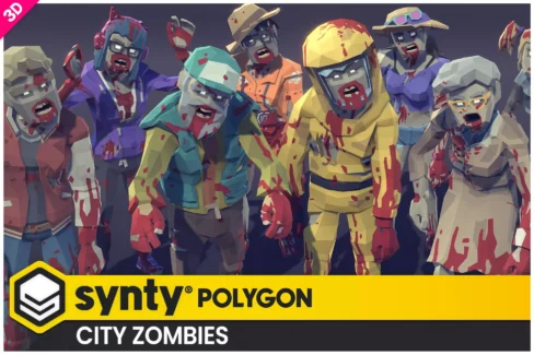 هنر سه بعدی شهر زامبی ها برای یونیتی – POLYGON City Zombies – Low Poly 3D Art by Synty