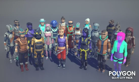 شهر علمی تخیلی چند ضلعی برای یونیتی – POLYGON Sci-Fi City – Low Poly 3D Art by Synty
