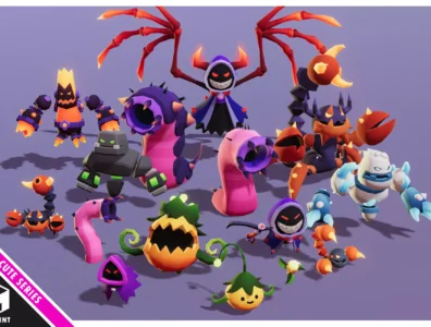 Monsters Ultimate Pack 04 Cute Series-بسته نهایی هیولاها ۰۴ – مجموعه بامزه برای یونیتی 