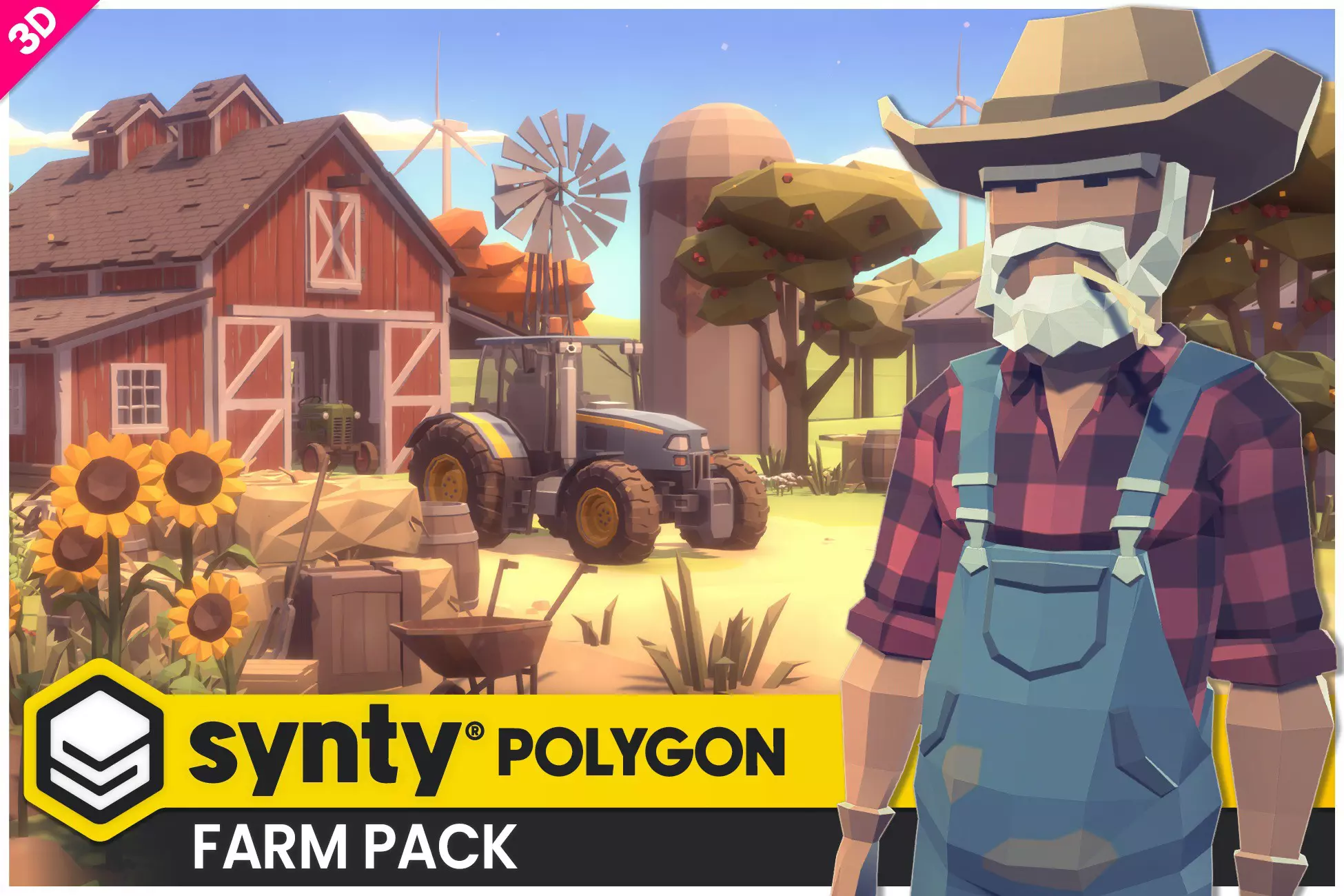 مزرعه پلیگان – هنر سه‌بعدی کمپلی برای یونیتی – POLYGON Farm – Low Poly 3D Art by Synty