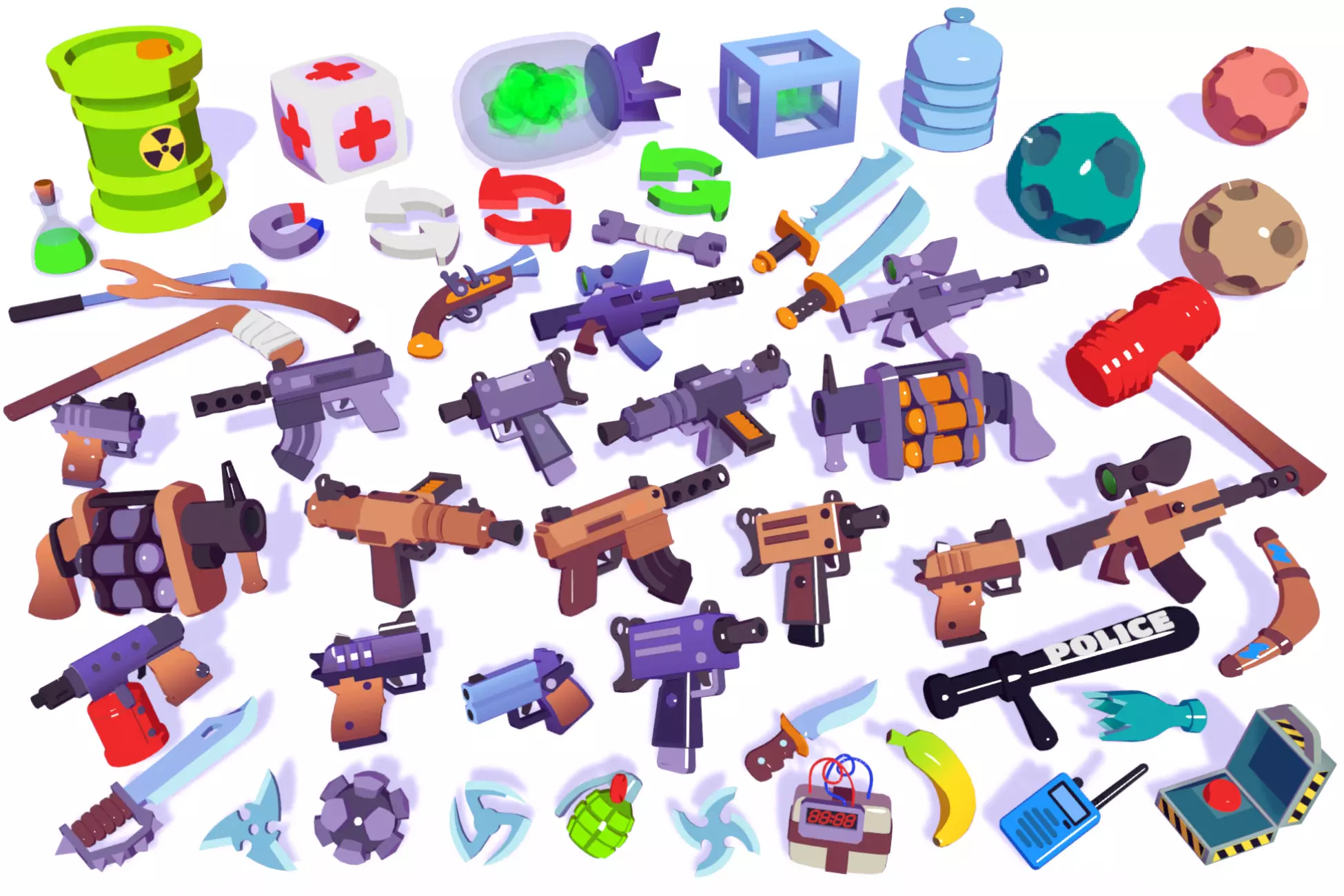 بسته ی حجیم لوازم جانبی اکشن هایپرکژوال برای یونیتی-Hypercasual Action Props Pack Volume 3