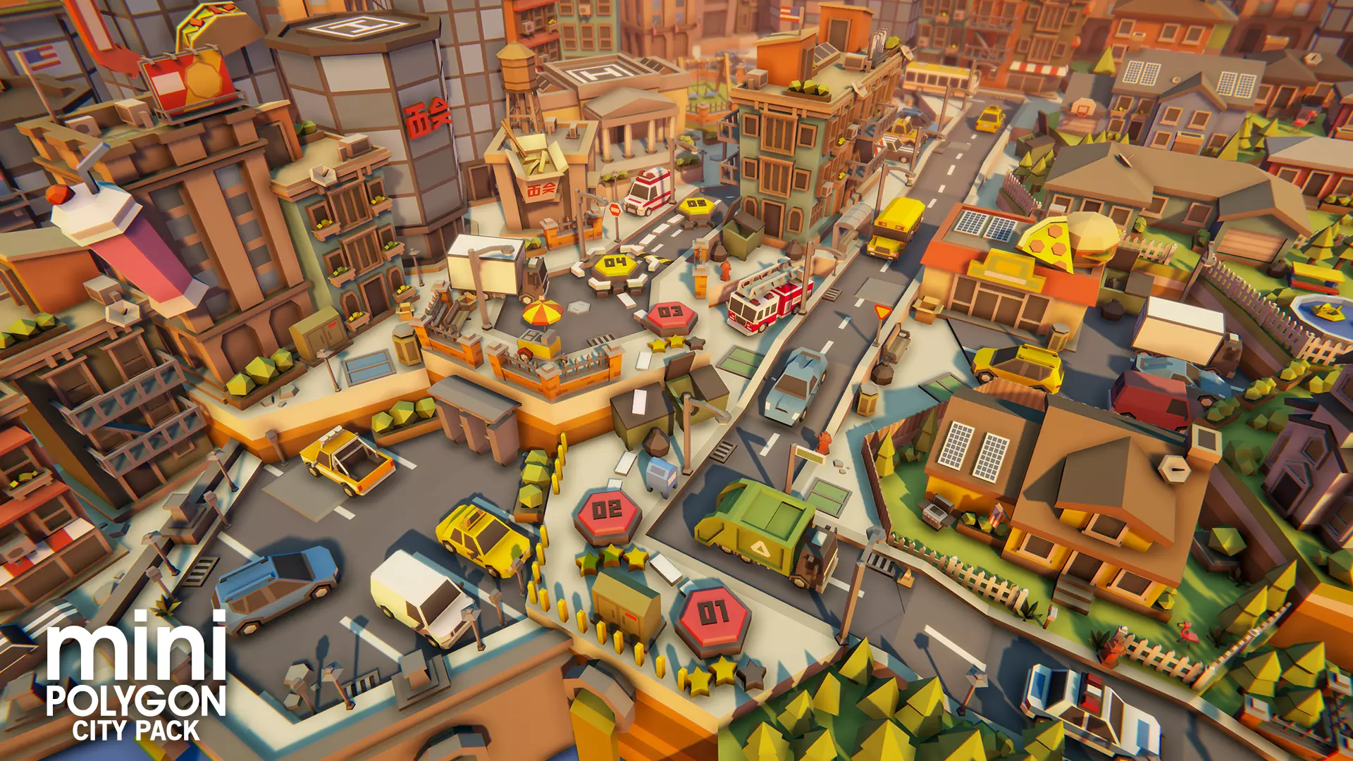 POLYGON MINI – City Pack – پلیگان مینی-بسته شهری برای یونیتی