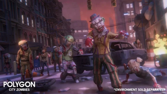 هنر سه بعدی شهر زامبی ها برای یونیتی – POLYGON City Zombies – Low Poly 3D Art by Synty