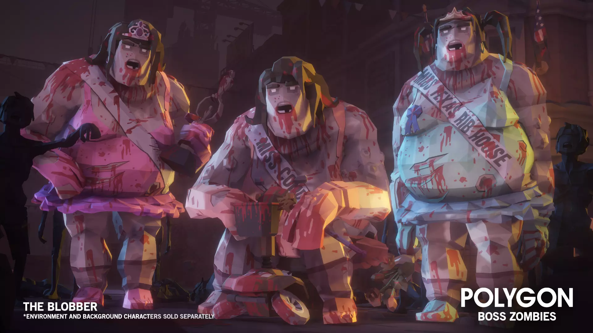 POLYGON Boss Zombies – Low Poly 3D Art by Synty-چندضلعی – زامبی‌های غول‌پیکر برای یونیتی
