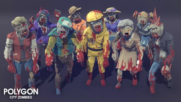 هنر سه بعدی شهر زامبی ها برای یونیتی – POLYGON City Zombies – Low Poly 3D Art by Synty