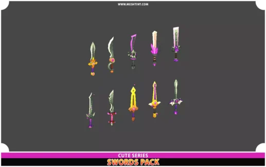 سری پکیج شمشیرهای بامزه برای یونیتی – Swords Pack Cute Series