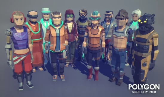 شهر علمی تخیلی چند ضلعی برای یونیتی – POLYGON Sci-Fi City – Low Poly 3D Art by Synty