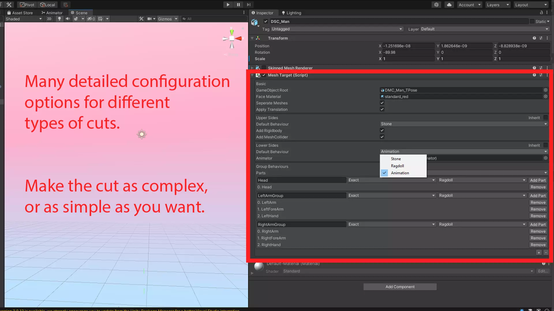 برش دهنده مش حرکتی برای یونیتی – Dynamic Mesh Cutter