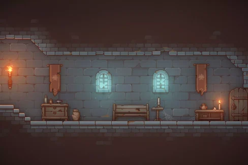 پیکسل آرت پلتفرمر – سیاه‌چال برای یونیتی – Pixel Art Platformer – Dungeon For Unity