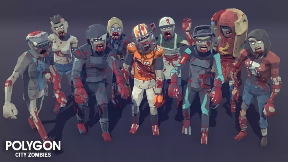 هنر سه بعدی شهر زامبی ها برای یونیتی – POLYGON City Zombies – Low Poly 3D Art by Synty